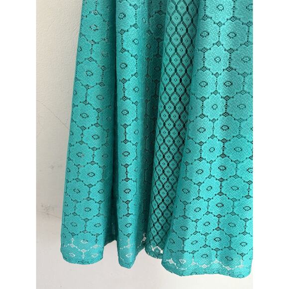 NWT Danny & Nicole Green Lace Overlay A Line Midi Dress Size 6 - Picture 4 of 8